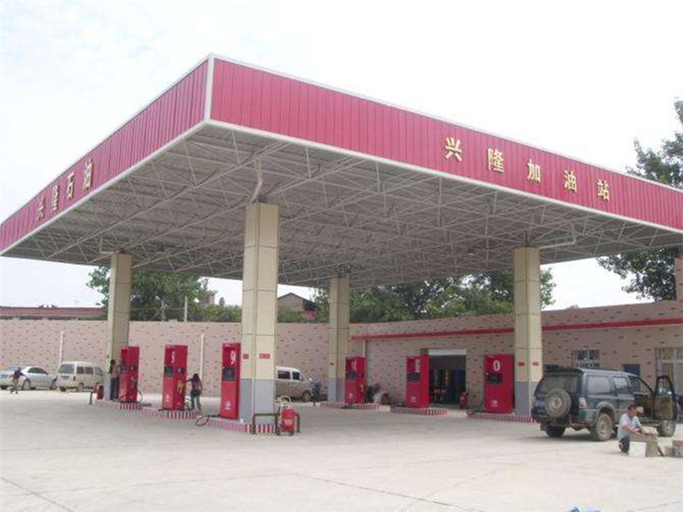 临沧加油站钢结构网架案例9